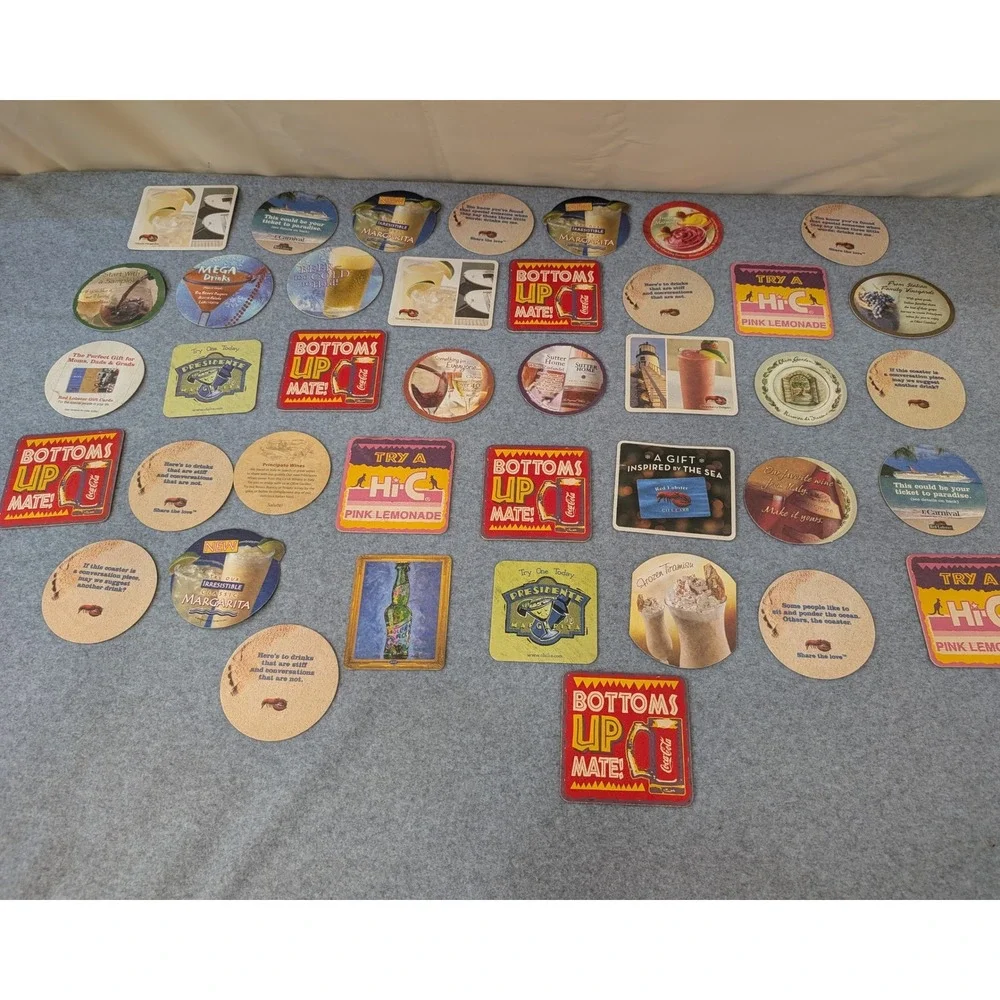 Lot of‎ 41 Vintage Restaurant Advertising Drink Coasters Lot Barware Coca-Cola